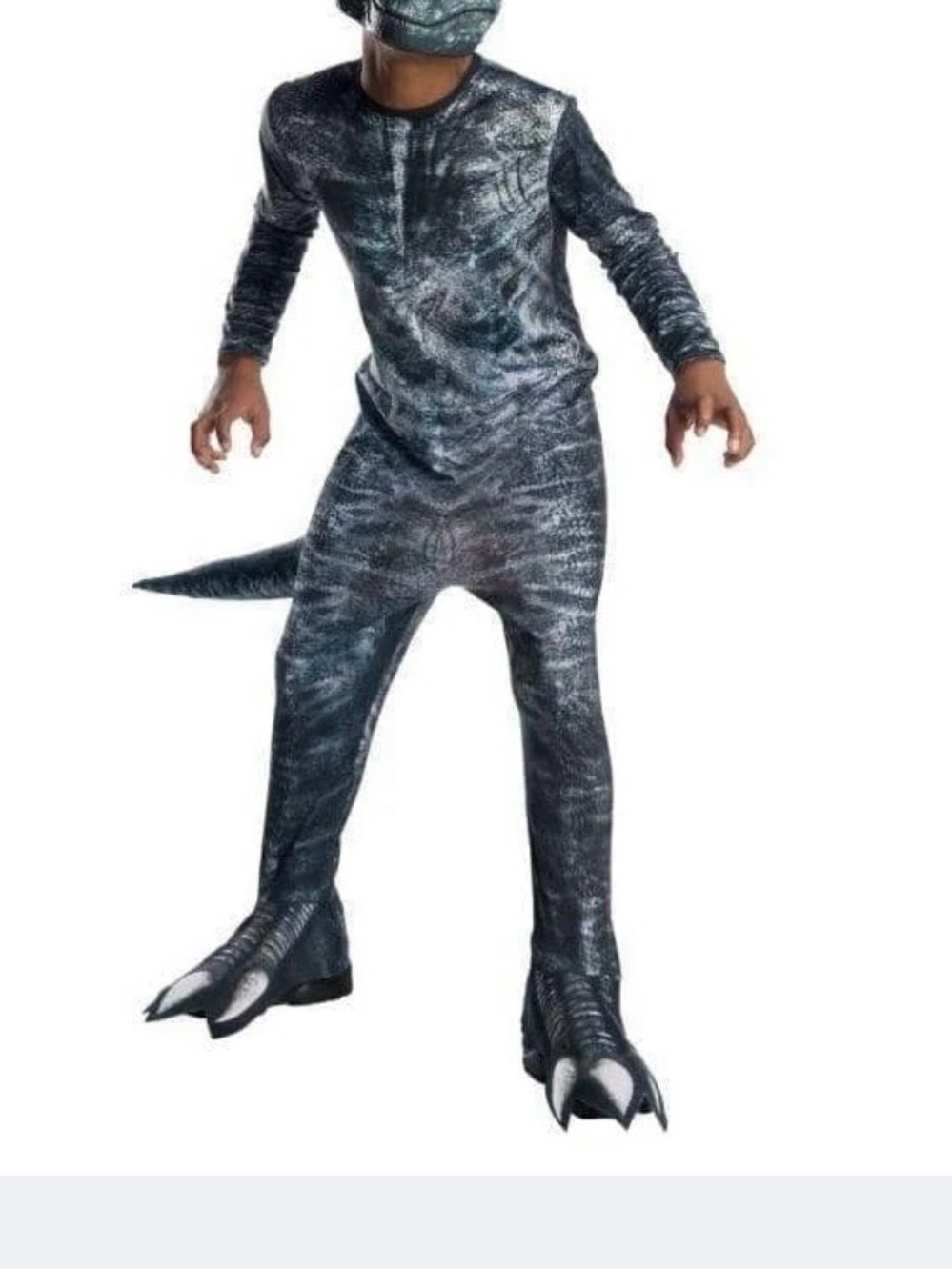 Jurassic Park/World Blue velociraptor costume with screeching mask, size 5/6